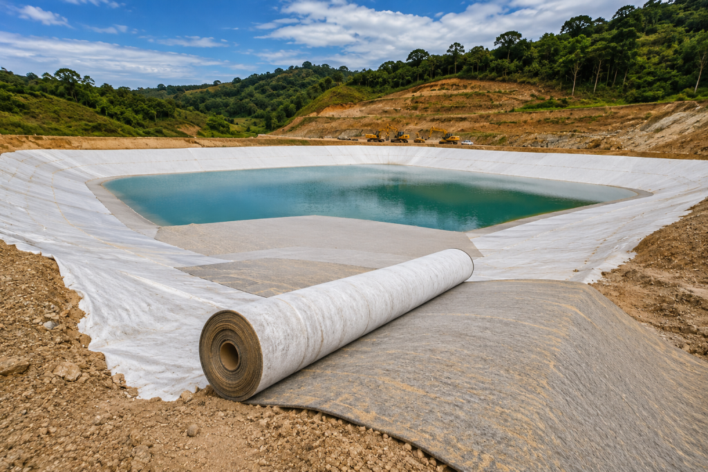 Arcilla geosintética utilizada en proyectos de impermeabilización de lagos artificiales