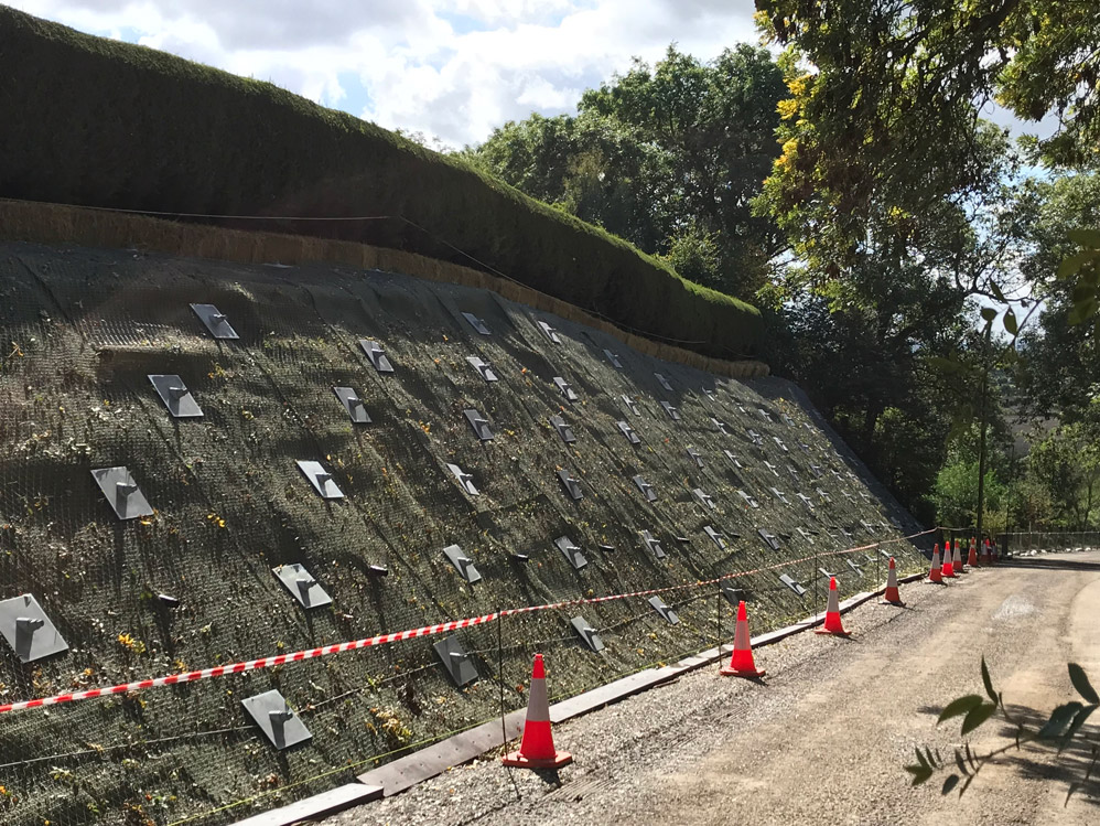 capa primaria de geored para vertedero aplicada en sistema de drenaje geotécnico