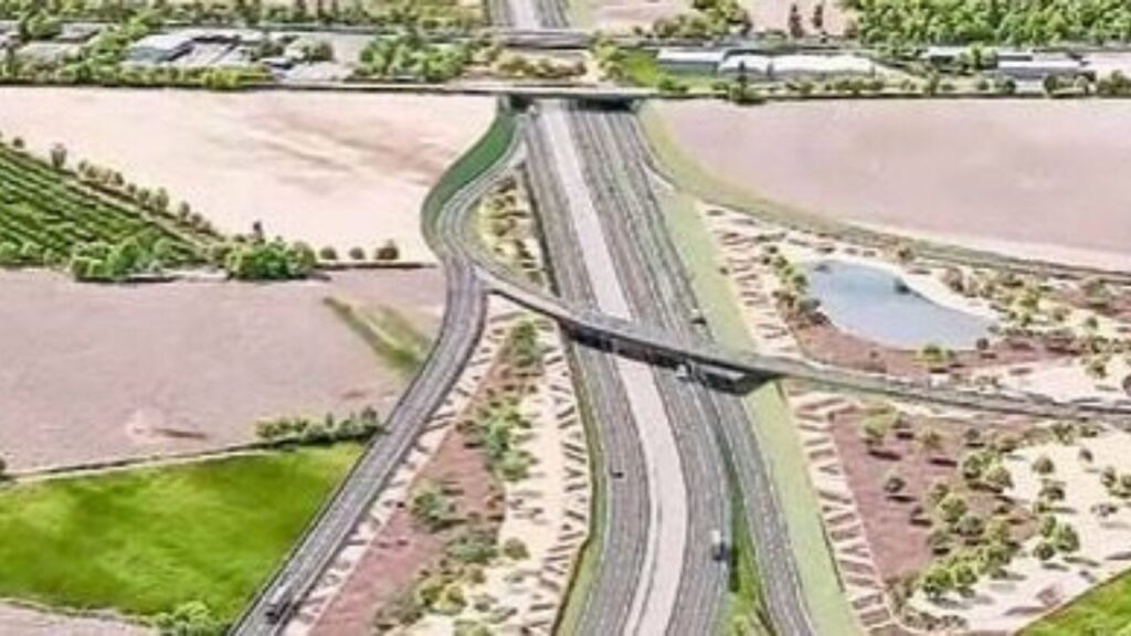 Sistema geosintético de refuerzo instalado en una autopista para estabilización de base granular